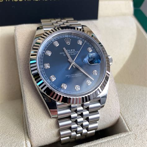 rolex watch blue dial price|Rolex with a blue face.